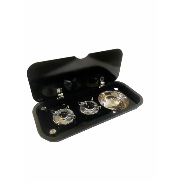 BA3676TS-S 2 Gözlü Cam Kapaklı Ankastre Ocak & Evye Seti – 36x76 cm