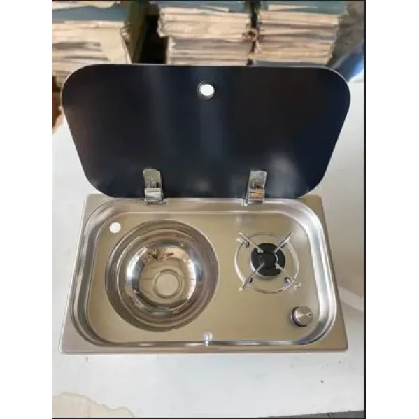 C3235TS İki Gözlü Krom Cam Kapaklı Ocak 32x53 cm