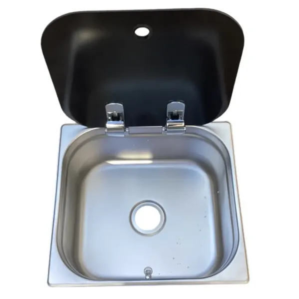 S2733X10 kapaklı, Tek Gözlü Paslanmaz Çelik Evye (Lavabo) 