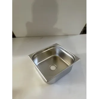 S3235X15 Tek Gözlü 304 Krom Paslanmaz Çelik Evye (Cam Kapaklı)