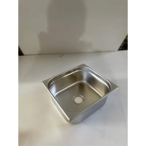 S3235X15 Tek Gözlü 304 Krom Paslanmaz Çelik Evye (Cam Kapaklı)