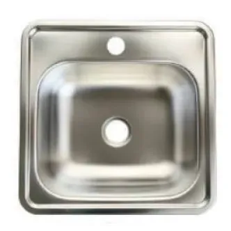 U38 Boat Caravan Chrome Square Sink with Tap Hole