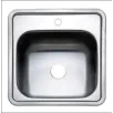 U38 Boat Caravan Chrome Square Sink with Tap Hole