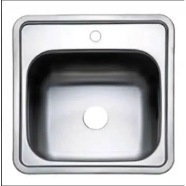 U38 Boat Caravan Chrome Square Sink with Tap Hole