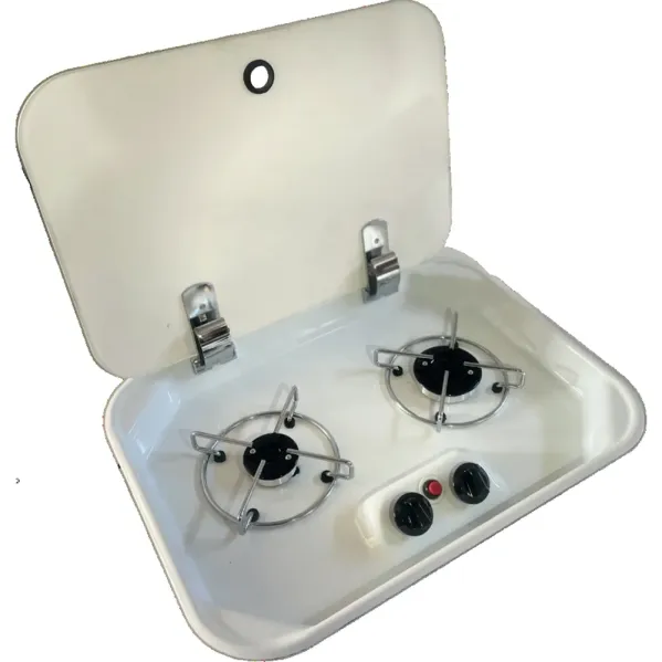 EB3748-TF Beyaz Emaye Cam Kapaklı Ocak