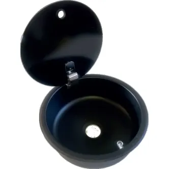 S3030B Karavan Tekne Yuvarlak Evye Lavabo Cam Kapaklı Krom 30 cm