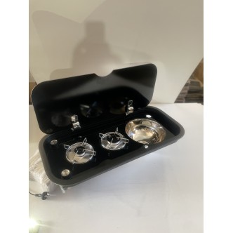 BA3676TS-S 2 Gözlü Cam Kapaklı Ankastre Ocak & Evye Seti – 36x76 cm