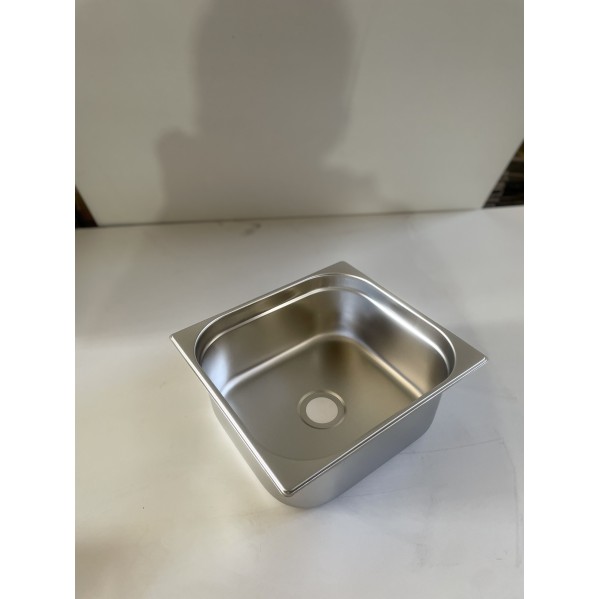 S3235X15 Tek Gözlü 304 Krom Paslanmaz Çelik Evye (Cam Kapaklı)