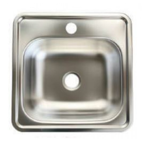 U38 Boat Caravan Chrome Square Sink with Tap Hole