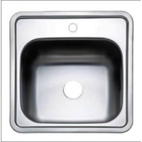 U38 Boat Caravan Chrome Square Sink with Tap Hole