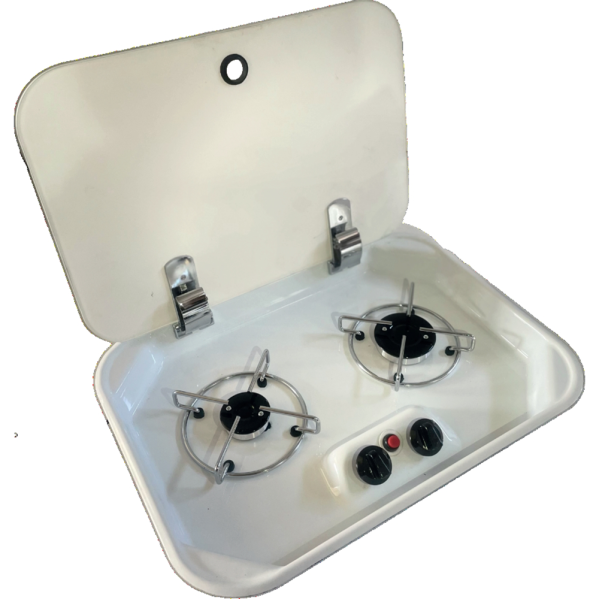 EB3748-TF Beyaz Emaye Cam Kapaklı Ocak